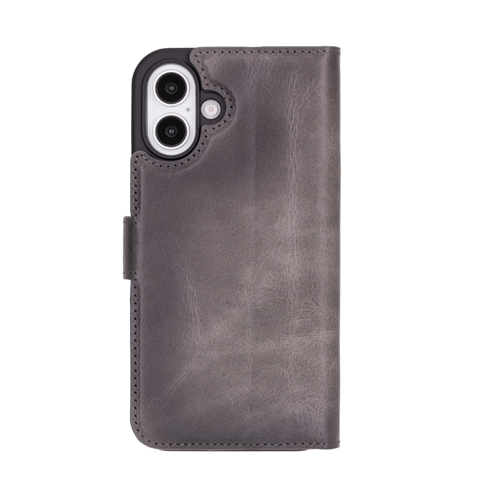iPhone 16 Detachable Leather Wallet Case