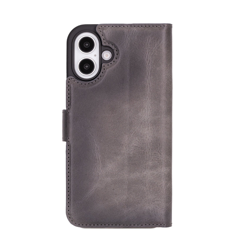iPhone 16 Plus Detachable Leather Wallet Case