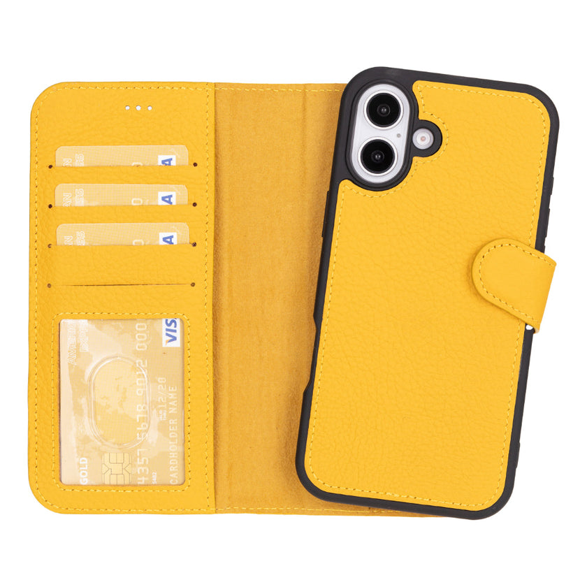 iPhone 16 Detachable Leather Wallet Case