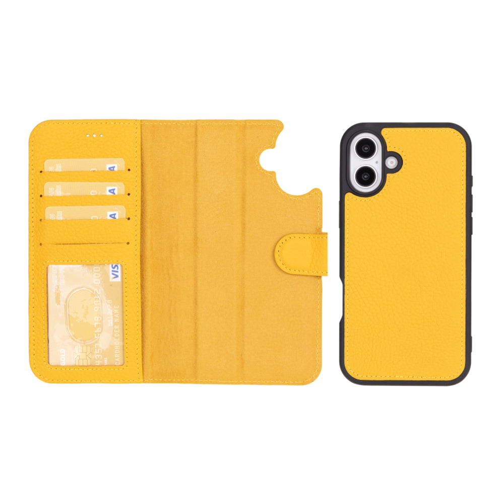 iPhone 16 Plus Detachable Leather Wallet Case