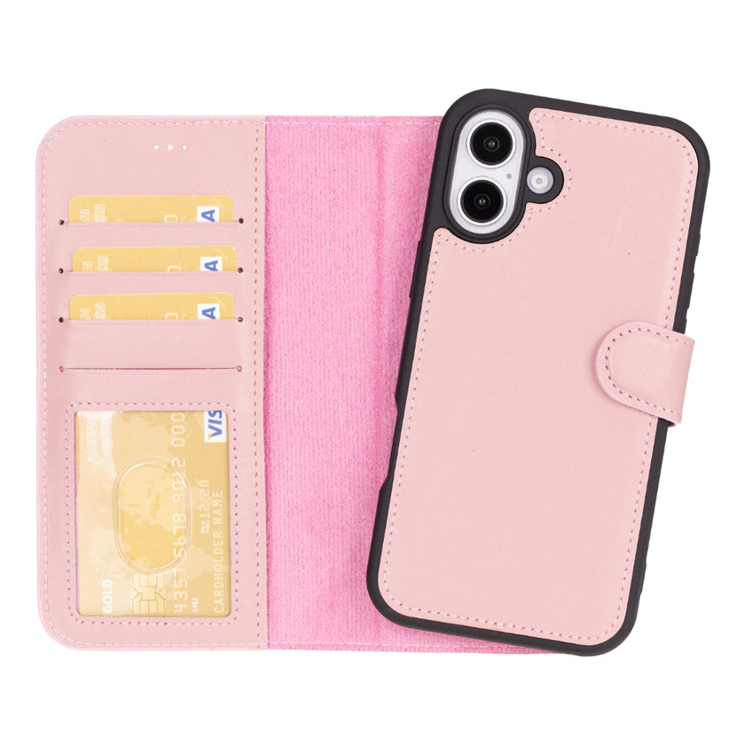iPhone 16 Detachable Leather Wallet Case