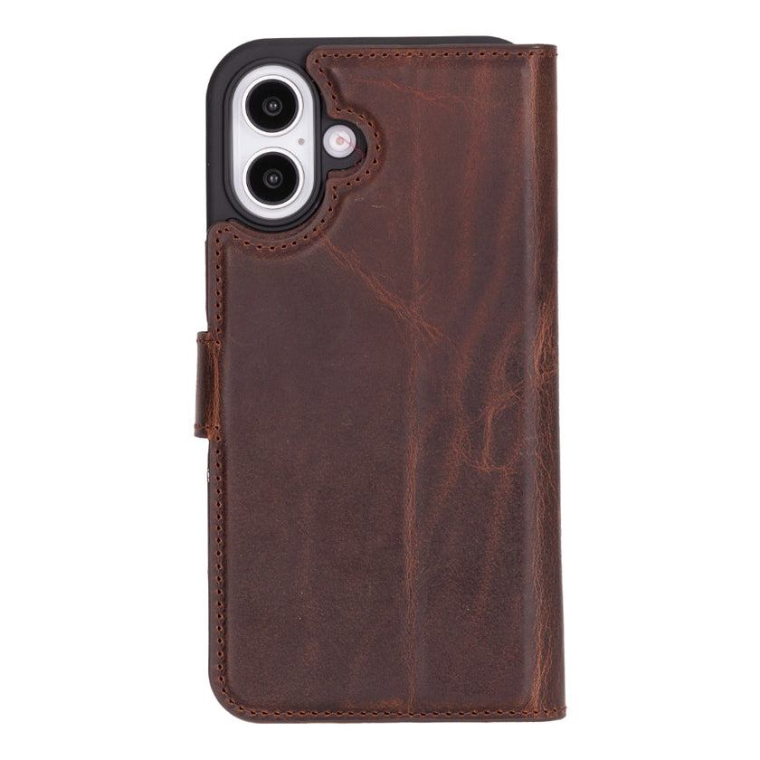 iPhone 16 Detachable Leather Wallet Case
