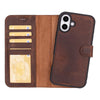 iPhone 16 Detachable Leather Wallet Case