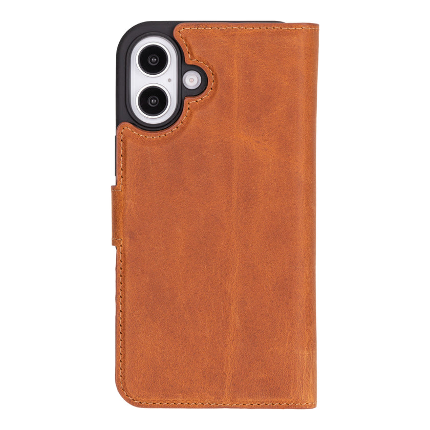 iPhone 16 Detachable Leather Wallet Case