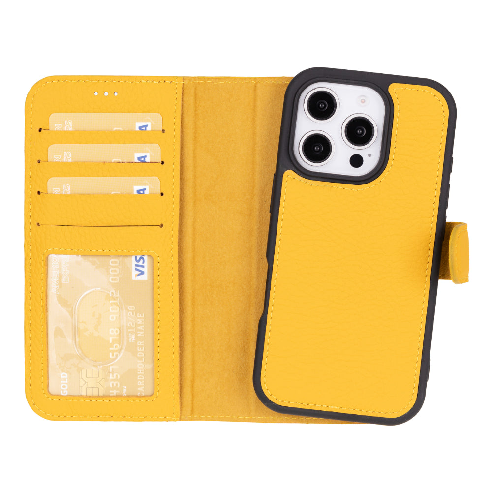 iPhone 16 Pro Max Leather Detachable Wallet Case