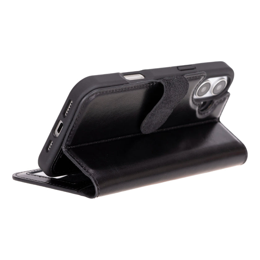 iPhone 16 Detachable Leather Wallet Case