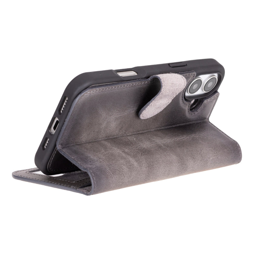 iPhone 16 Detachable Leather Wallet Case