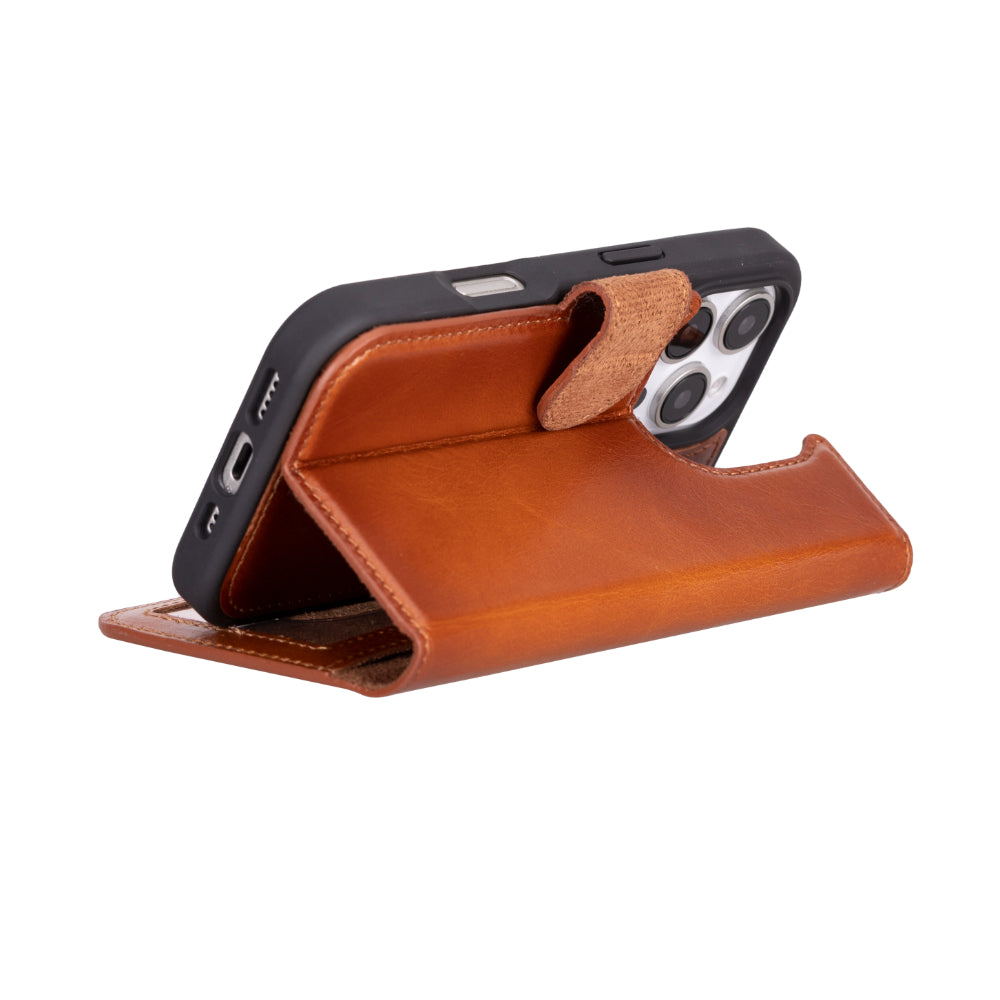 iPhone 16 Pro Detachable Leather Wallet Case