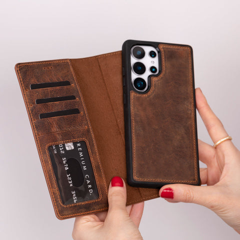 Samsung Galaxy S25 Ultra Detachable Leather Wallet Case