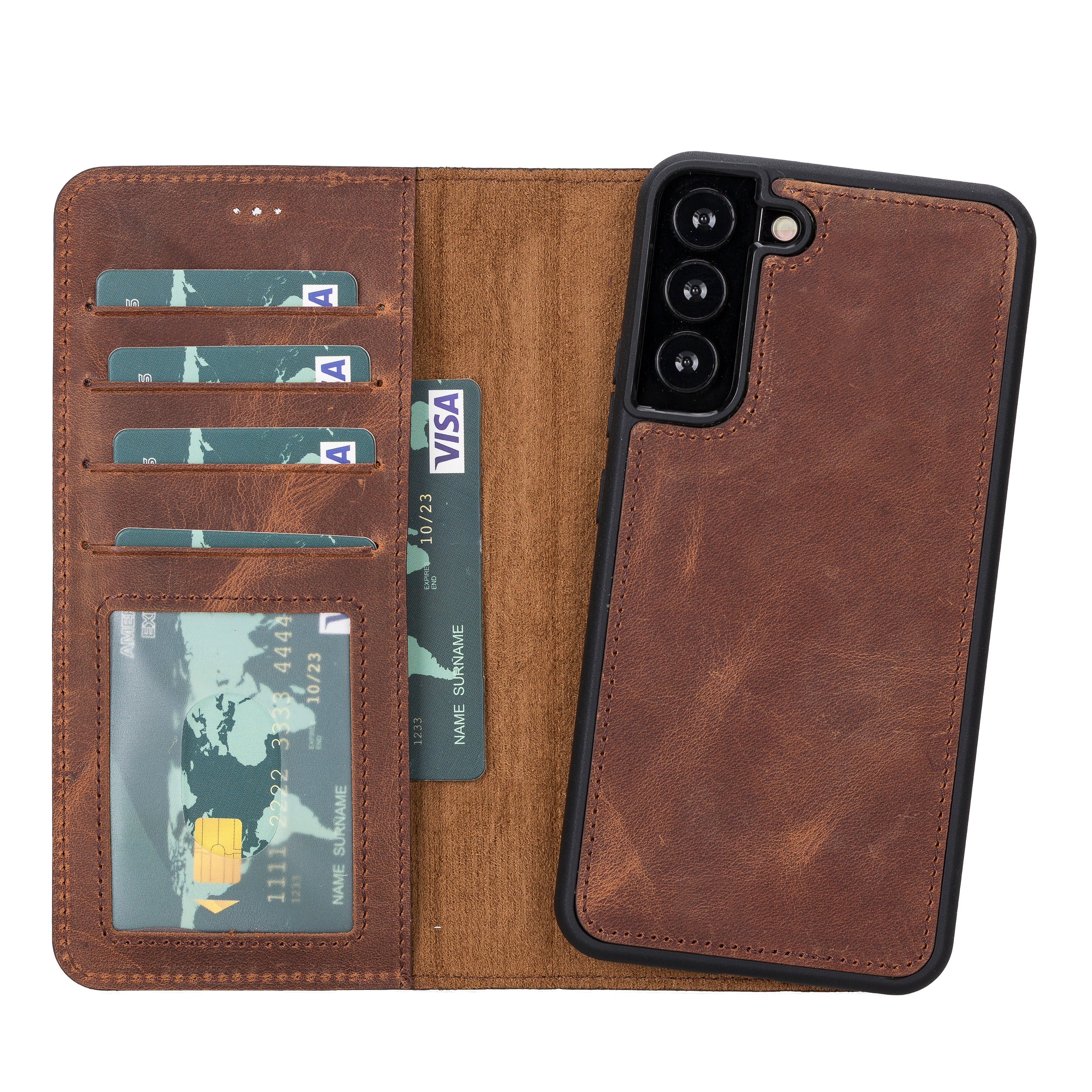 Samsung Galaxy S22 Leather Detachable Wallet Case