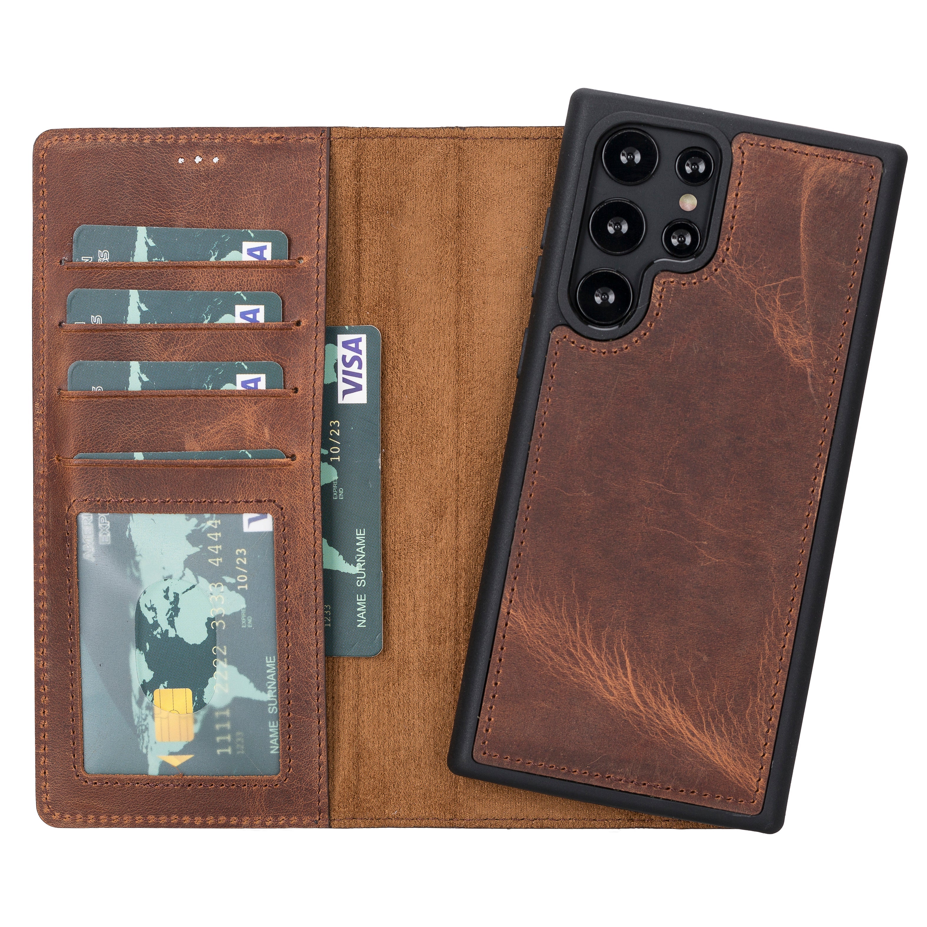 Samsung Galaxy S23 Plus Leather Detachable Wallet Case