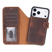 Magic iPhone 17 Pro Max Leather Detachable Wallet Case Saddle Brown 2