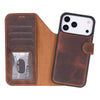 Magic iPhone 17 Pro Max Leather Detachable Wallet Case Saddle Brown 2