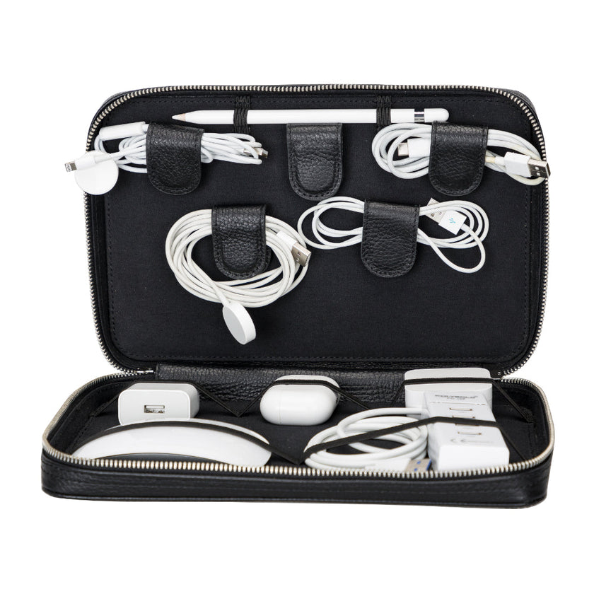 Epsilon Leather Travel Cable Organizer