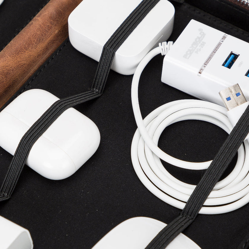 Epsilon Leather Travel Cable Organizer