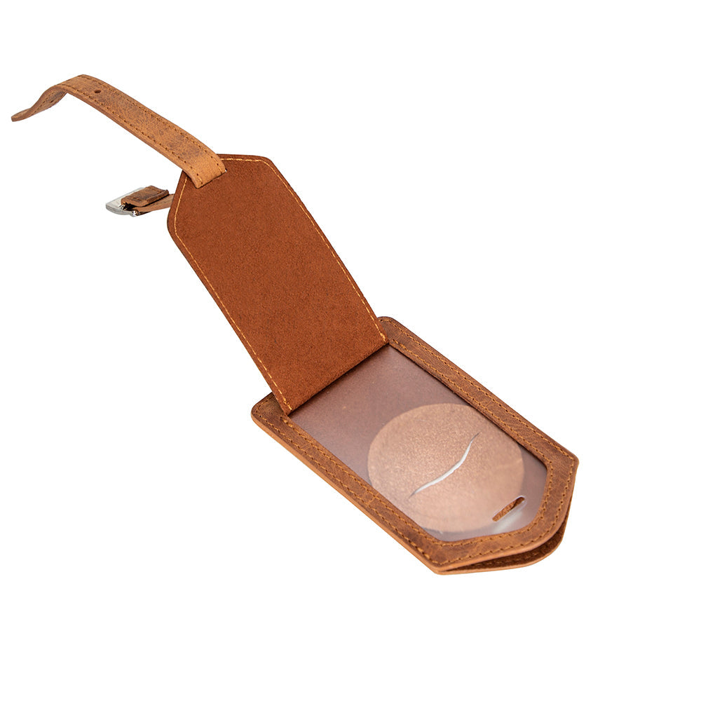 Kula AirTag Leather Luggage Tag