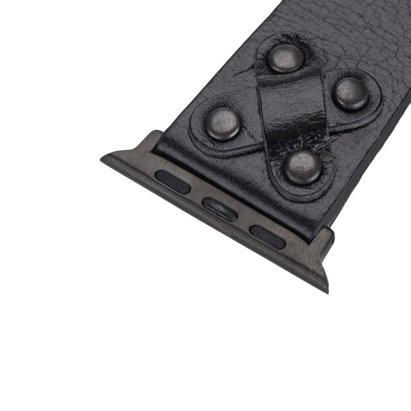 Leather Apple Watch Bands / Cross Style with Black Trok RST2EF