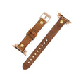 Leather Apple Watch Bands - Ferro Gold Trok Style lEO1 Leopar Tüylü Hairy